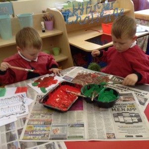 We loved making our Italian flags!